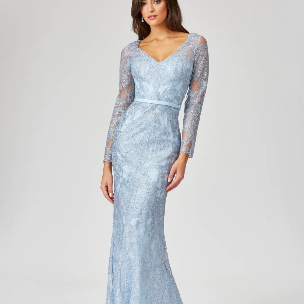 LARA 29466 - LONG SLEEVE LACE MERMAID GOWN